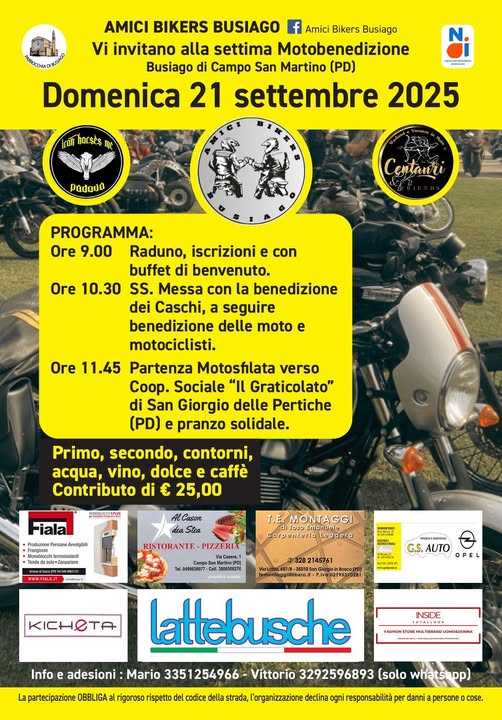 Gli amici bikers di Busiago tornano anche quest'anno al Centro Paolo VI